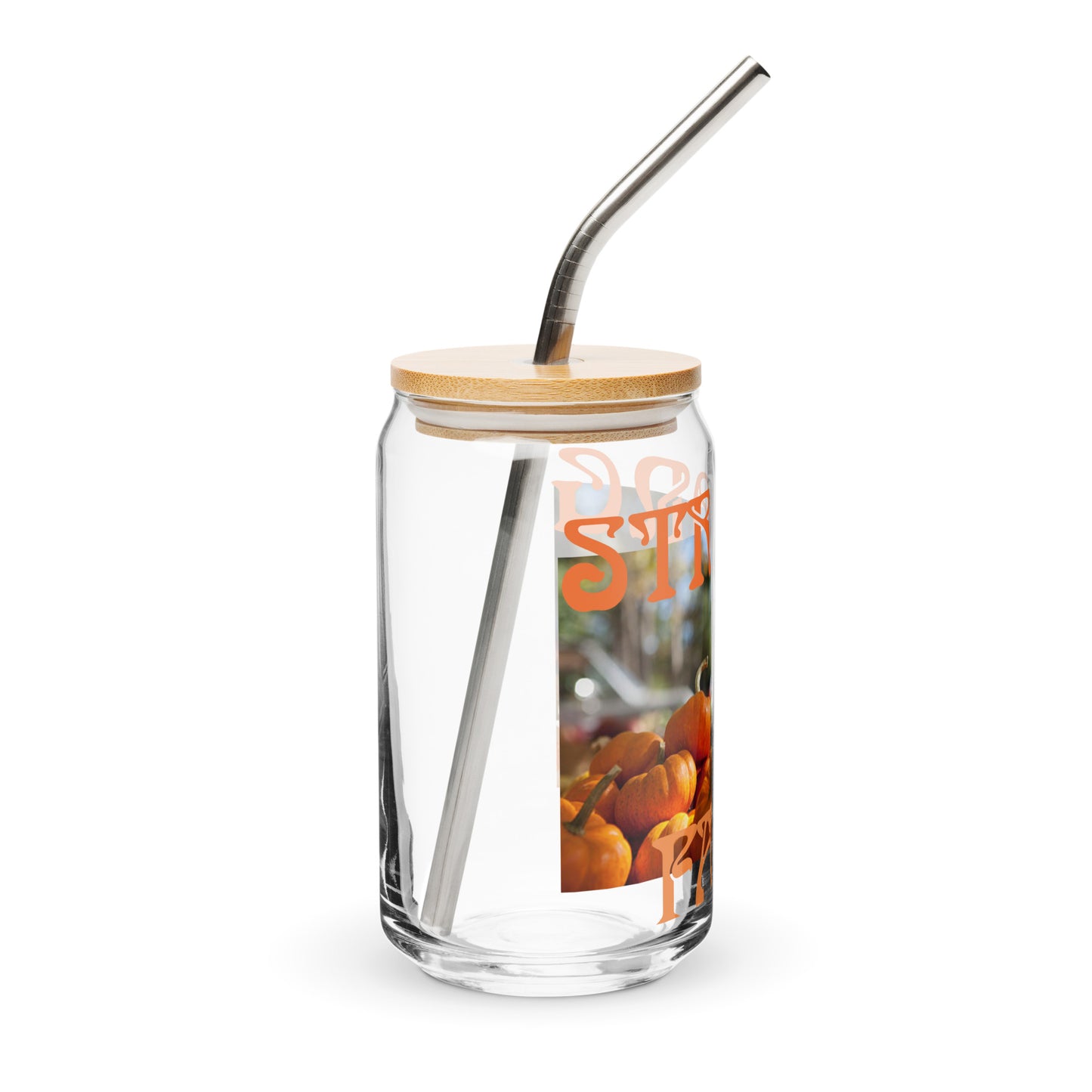 “STRONG FALL”Can-Shaped Glass W/Orange Font