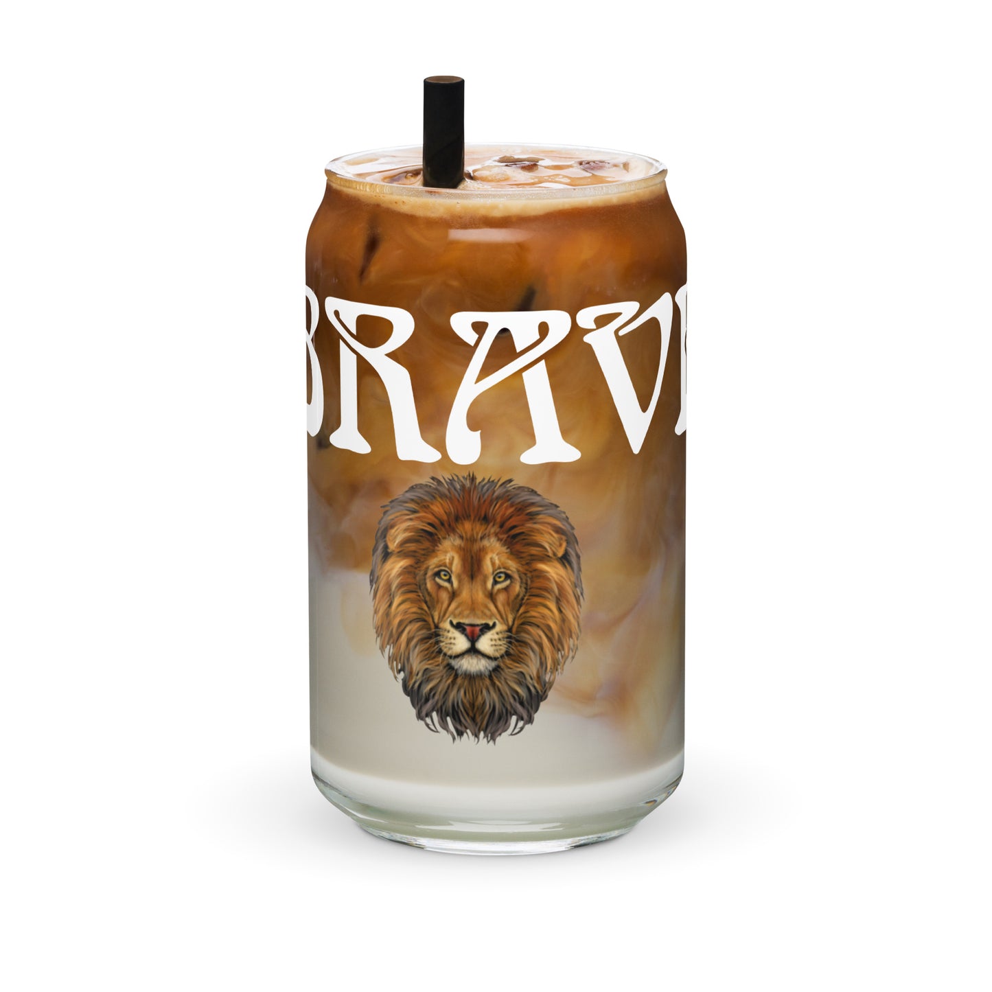 “BRAVE”Can-Glass W/White Font