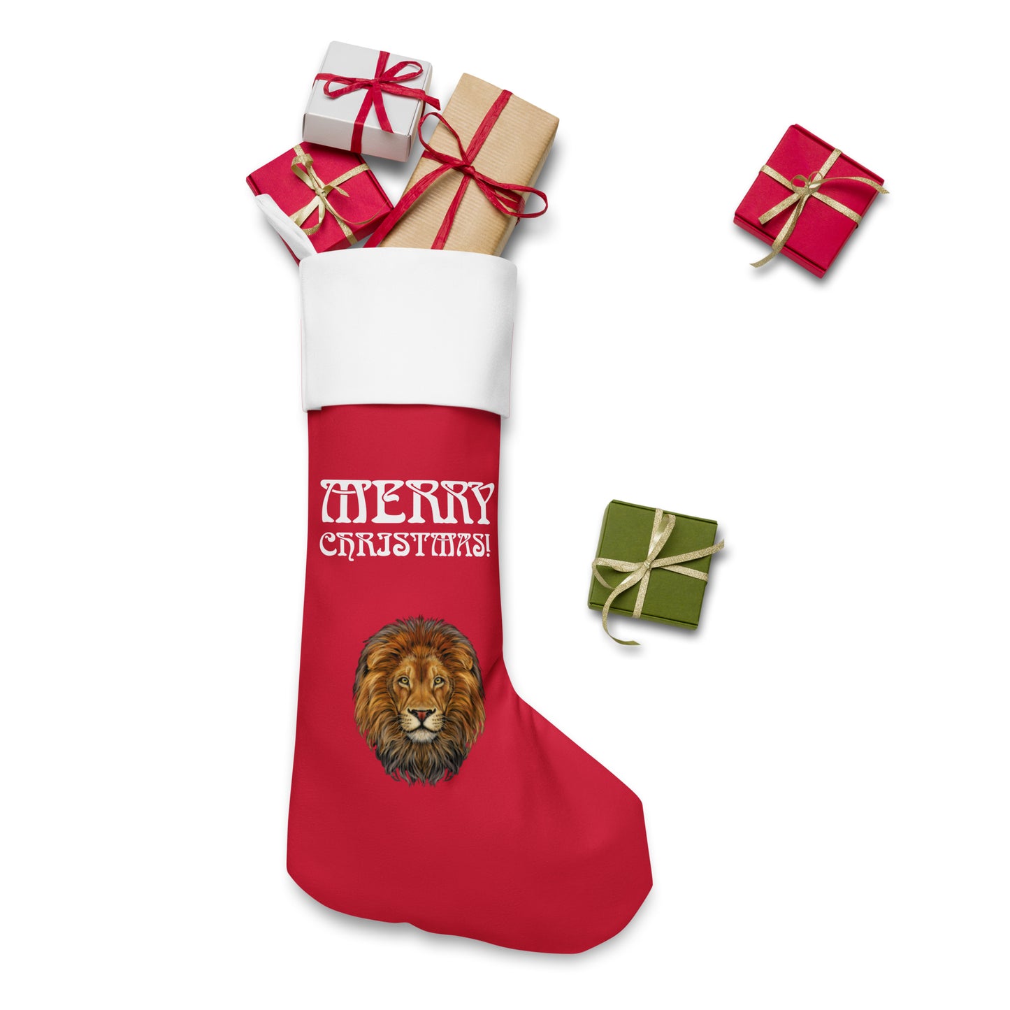 “Red”Christmas Stocking W/White Font