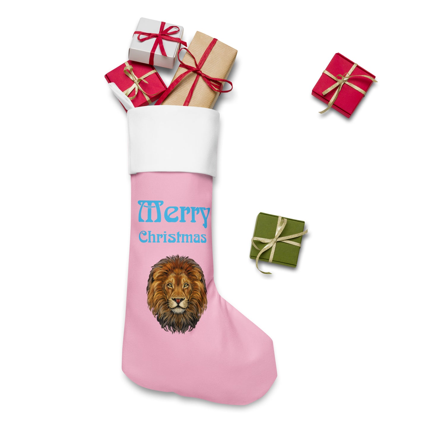 “Cotton Candy”Christmas Stocking W/SkyBlue Font