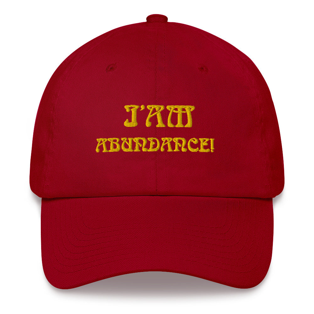 “I’AM ABUNDANCE!”Dad Hat W/Yellow Font