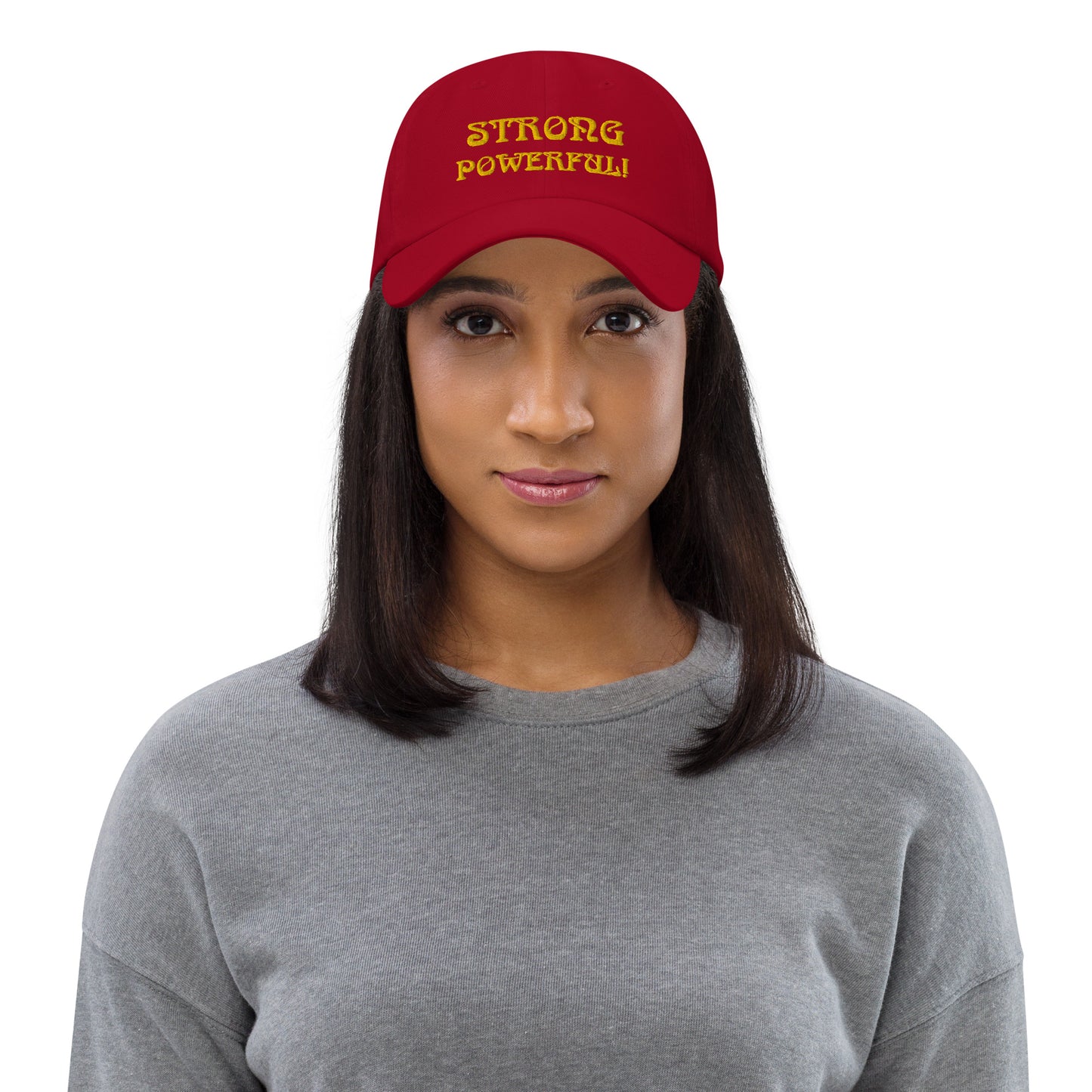 “STRONG & POWERFUL!” Dad Hat W/Yellow Font