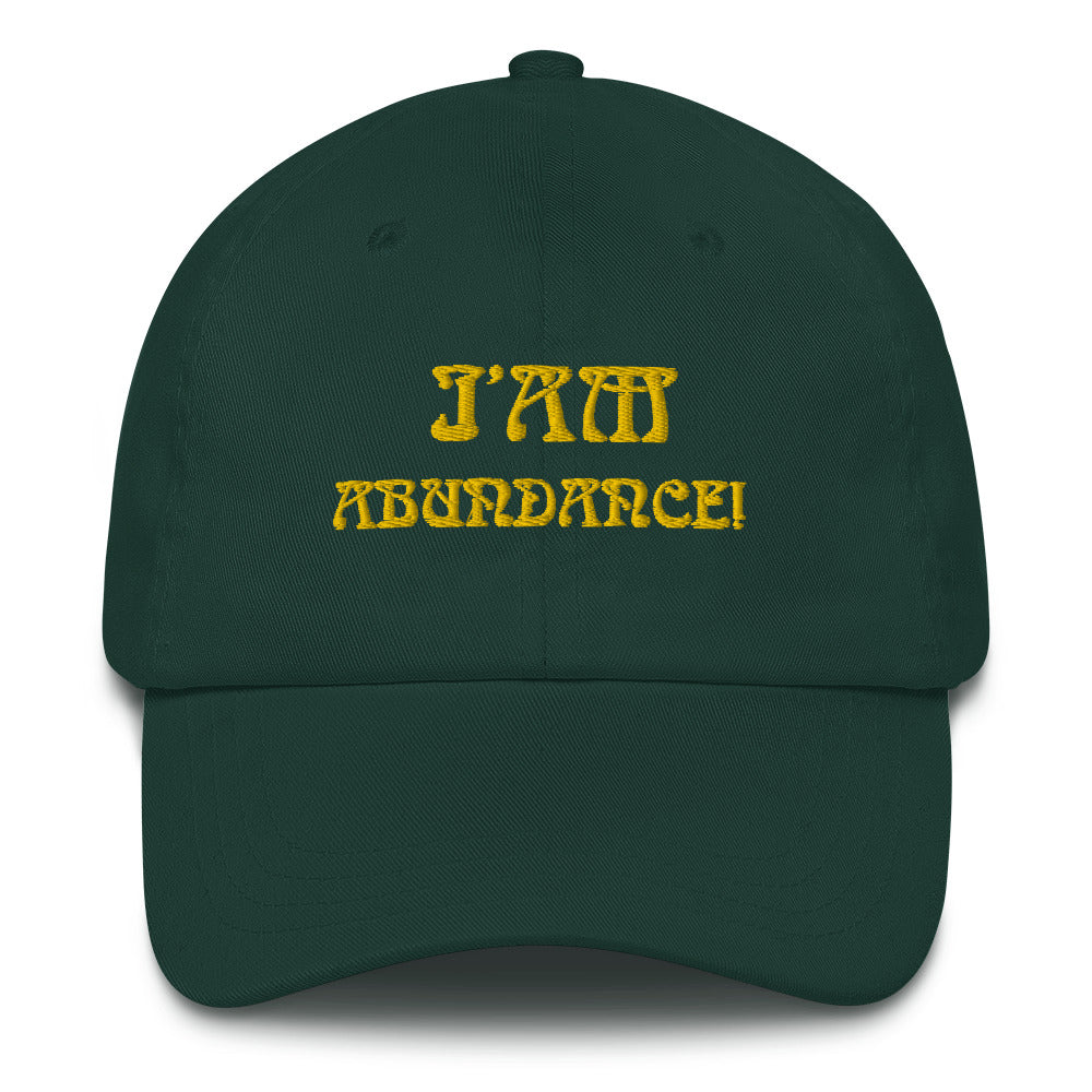 “I’AM ABUNDANCE!”Dad Hat W/Yellow Font