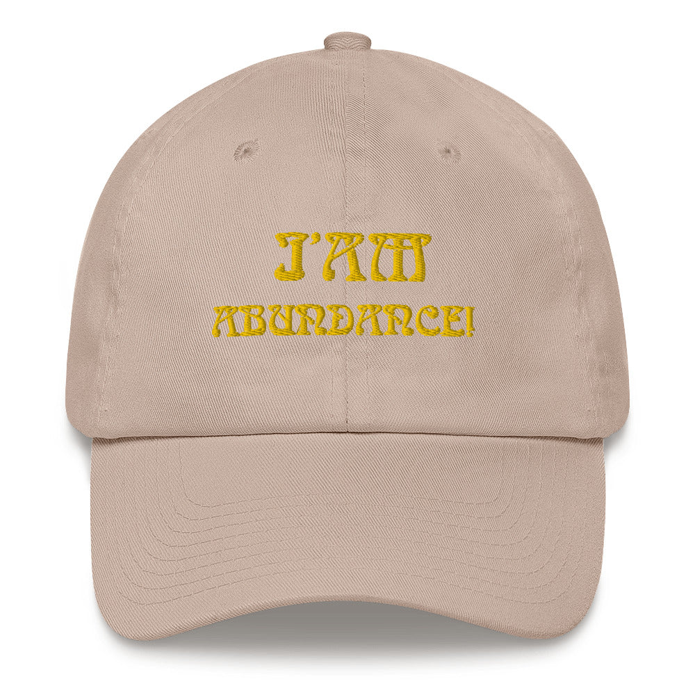 “I’AM ABUNDANCE!”Dad Hat W/Yellow Font