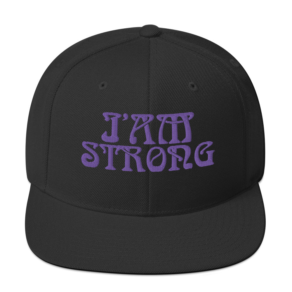 “I’AM STRONG!” Snapback Hat W/Purple Font