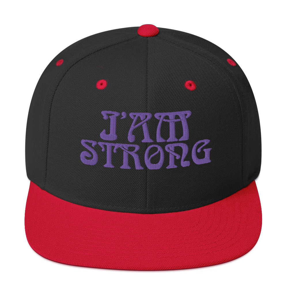 “I’AM STRONG!” Snapback Hat W/Purple Font
