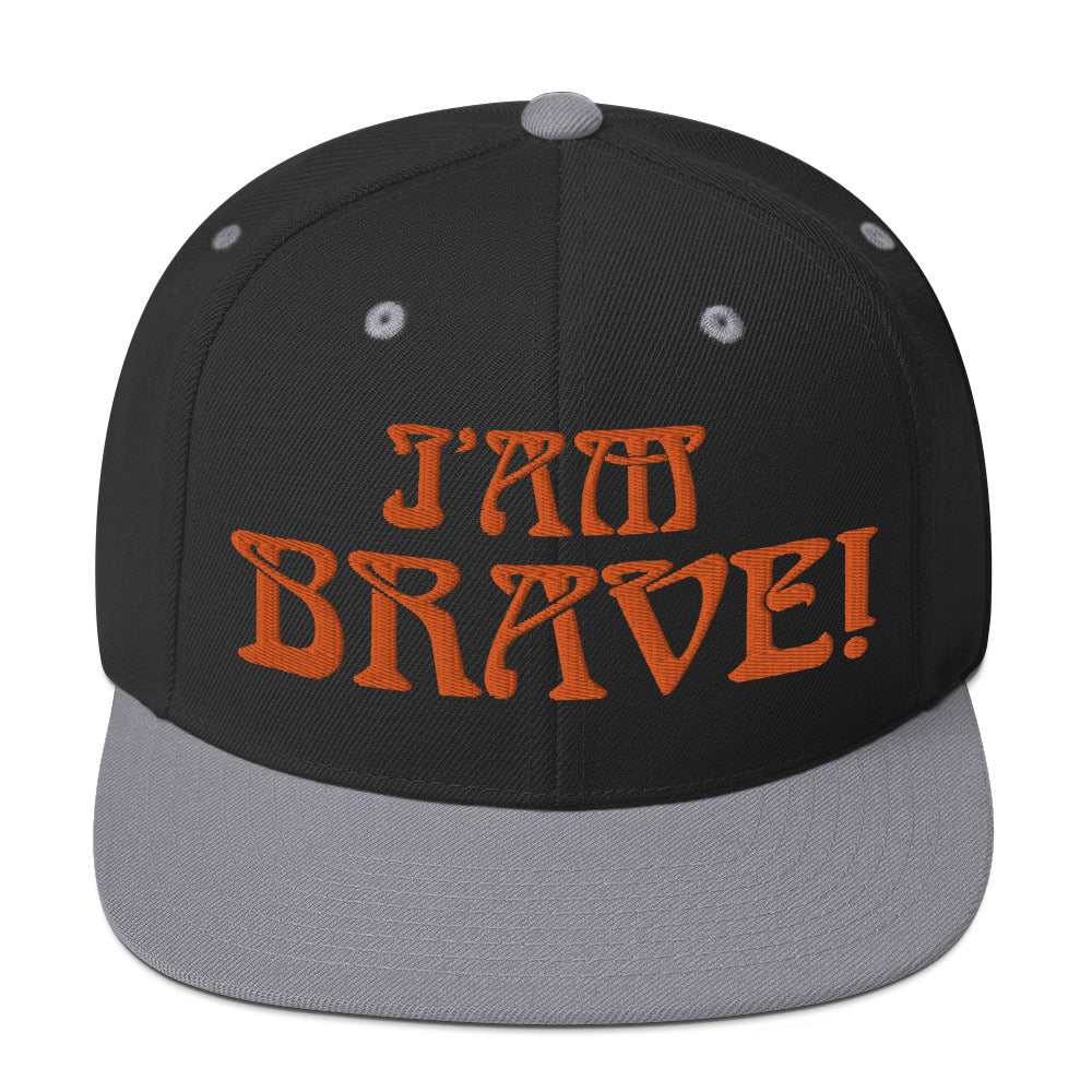 “I’AM BRAVE!”Snapback Hat W/Orange Font