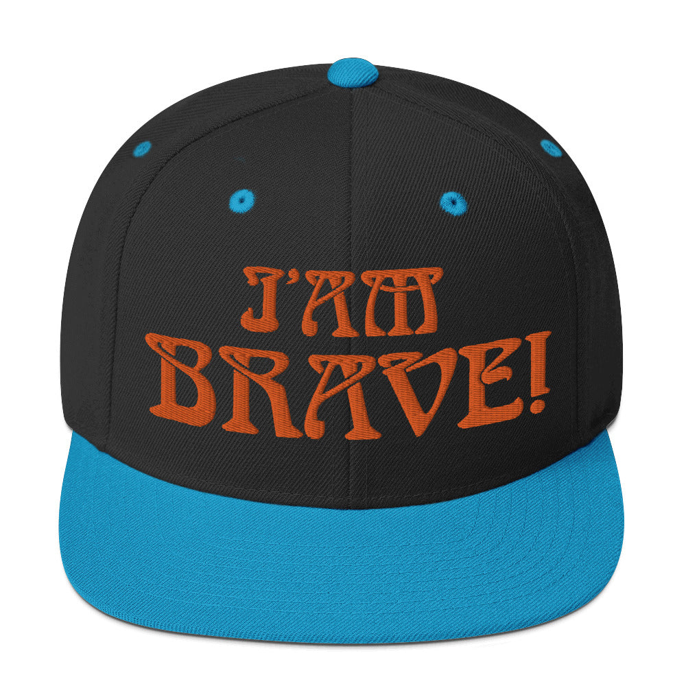 “I’AM BRAVE!”Snapback Hat W/Orange Font