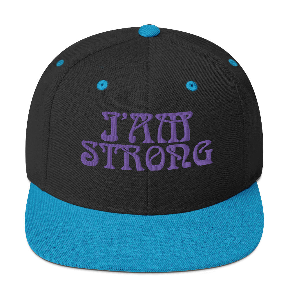 “I’AM STRONG!” Snapback Hat W/Purple Font