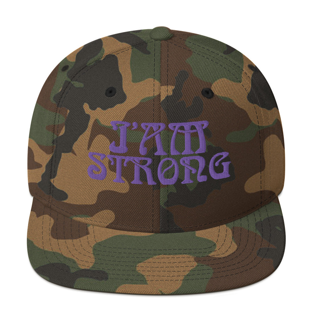 “I’AM STRONG!” Snapback Hat W/Purple Font