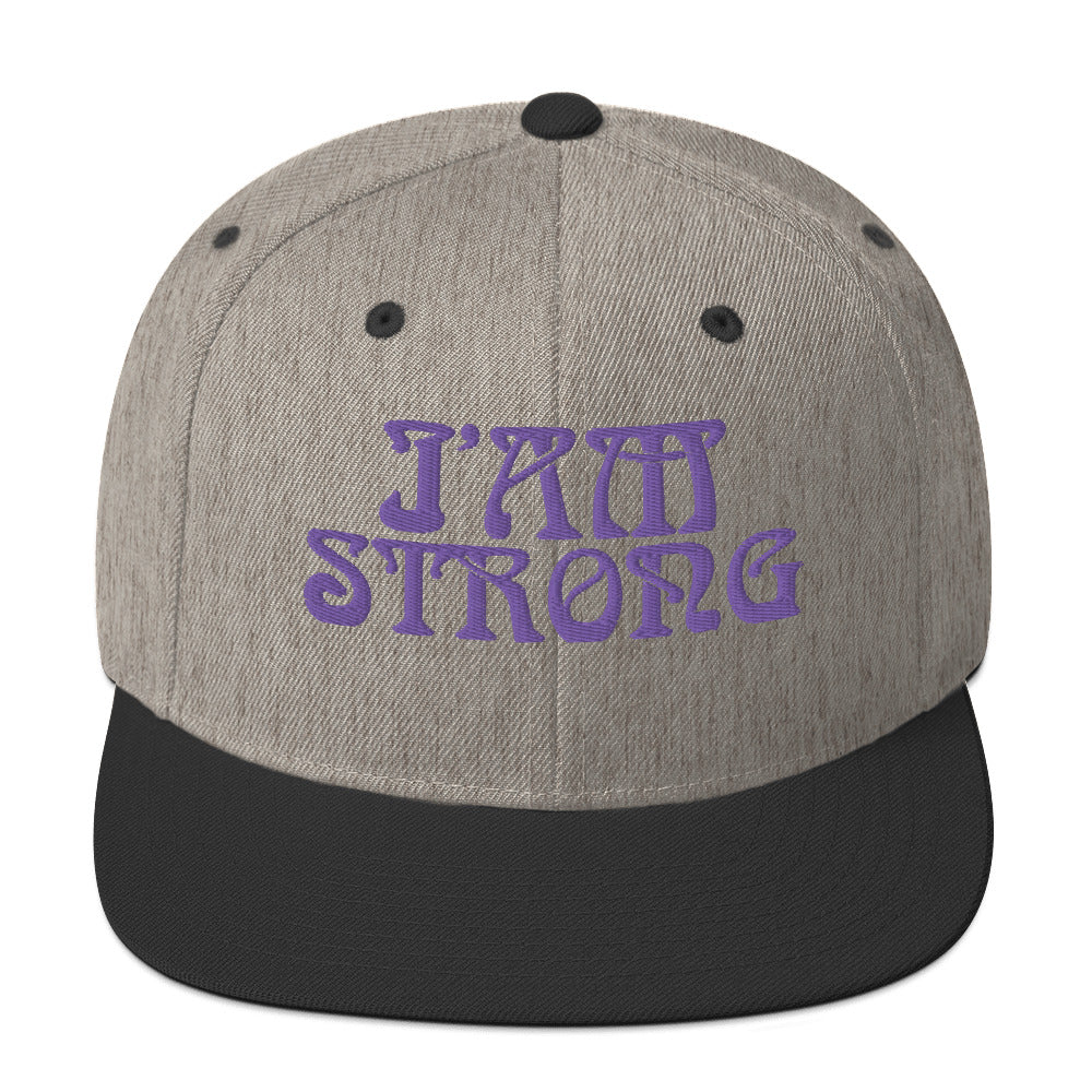 “I’AM STRONG!” Snapback Hat W/Purple Font