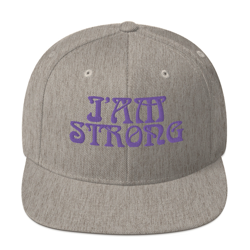“I’AM STRONG!” Snapback Hat W/Purple Font