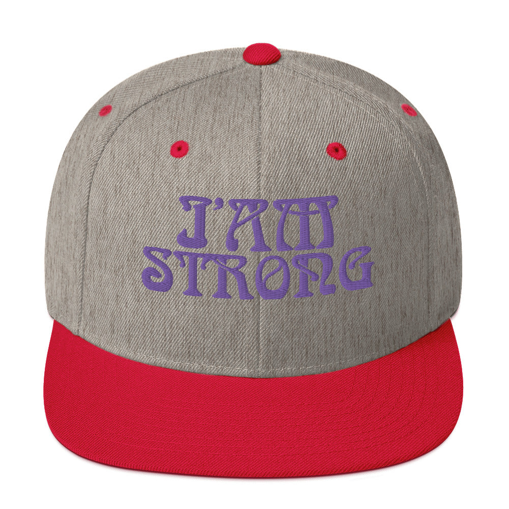 “I’AM STRONG!” Snapback Hat W/Purple Font