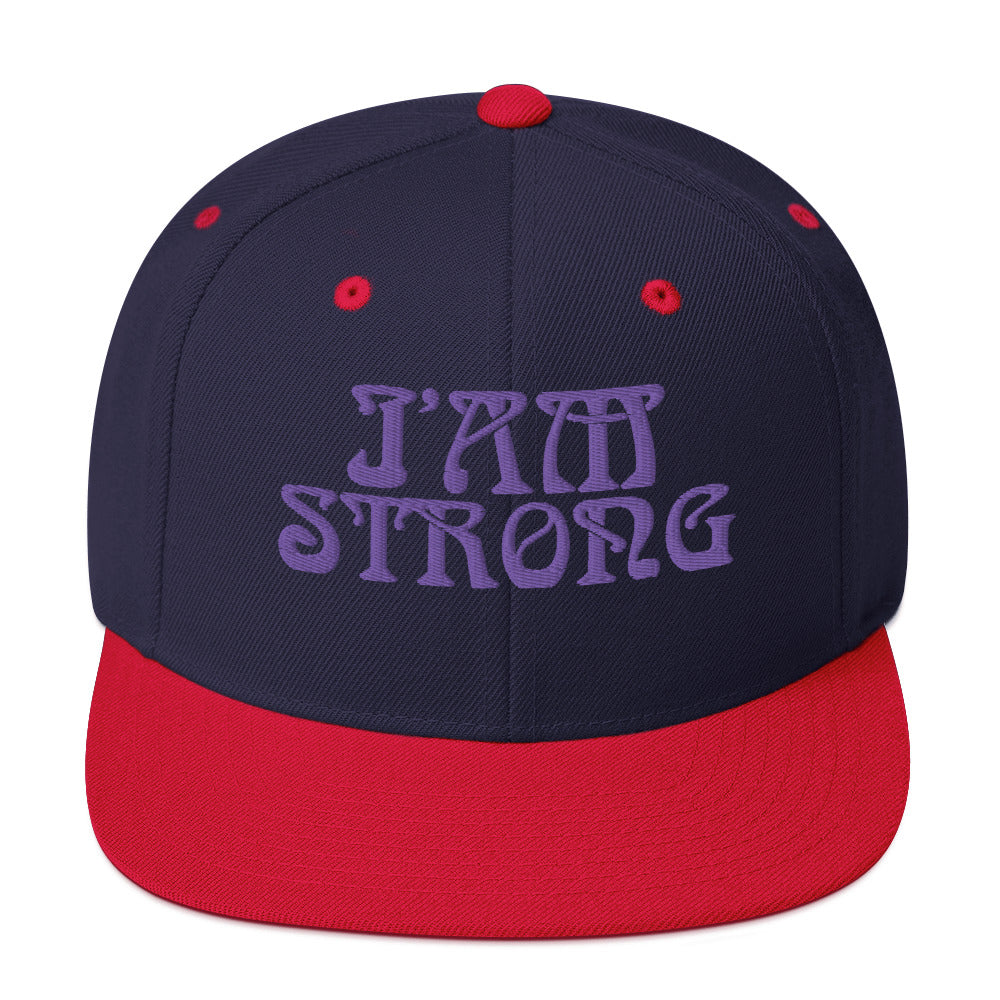 “I’AM STRONG!” Snapback Hat W/Purple Font