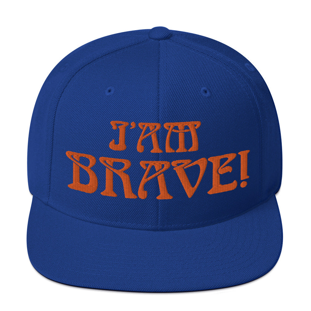 “I’AM BRAVE!”Snapback Hat W/Orange Font