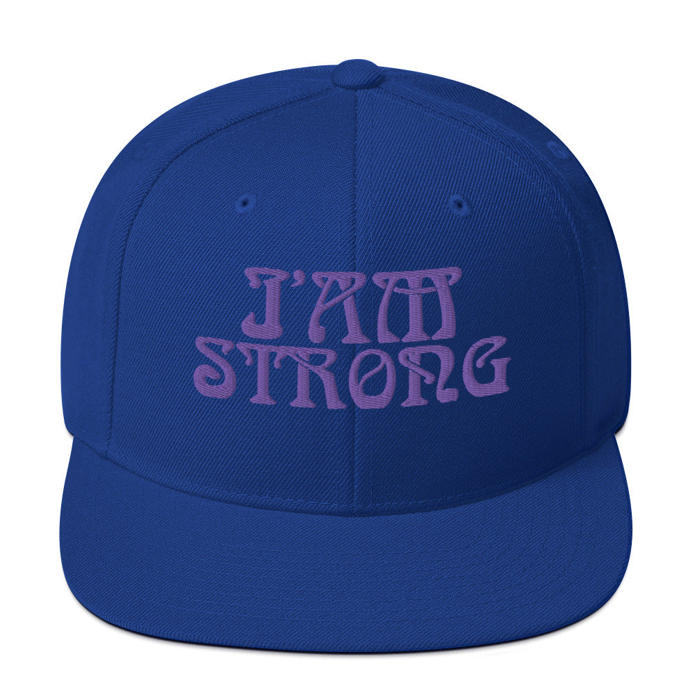 “I’AM STRONG!” Snapback Hat W/Purple Font