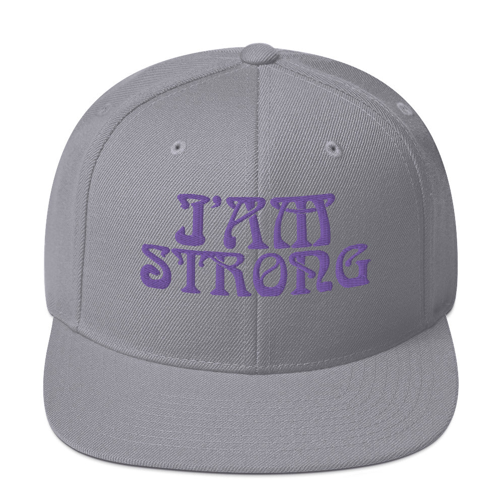 “I’AM STRONG!” Snapback Hat W/Purple Font