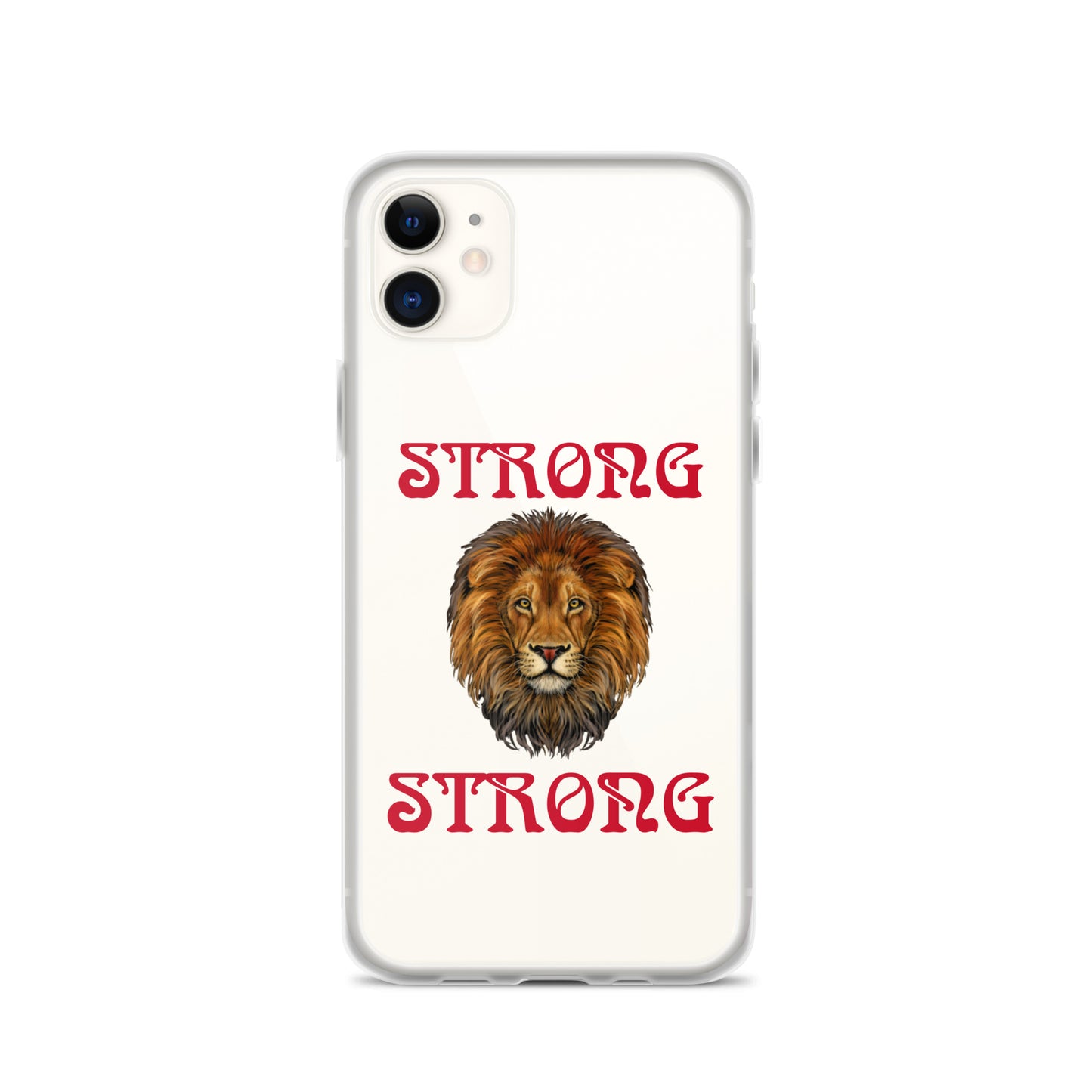 “STRONG”Clear Case for iPhone® W/Red Font