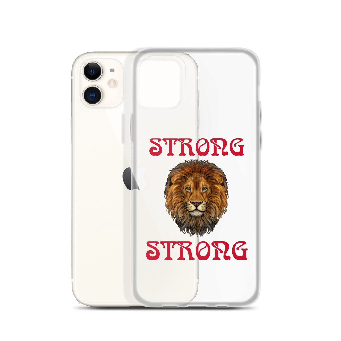 “STRONG”Clear Case for iPhone® W/Red Font