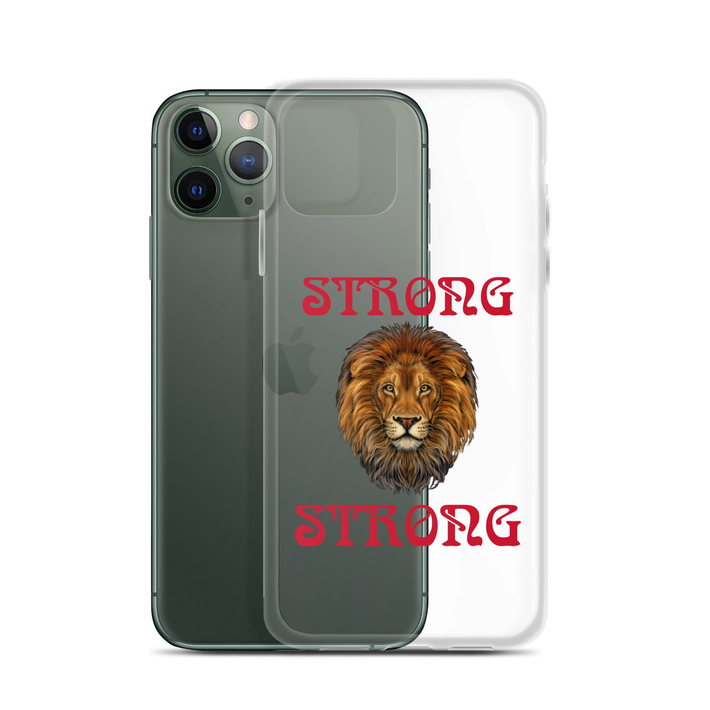 “STRONG”Clear Case for iPhone® W/Red Font