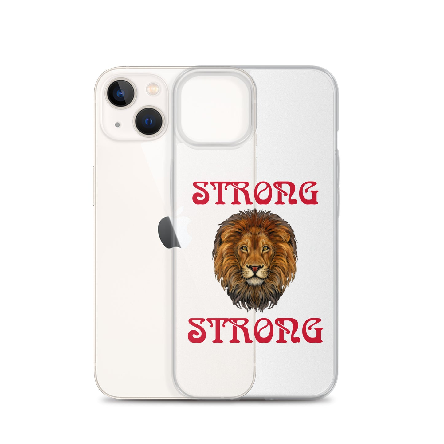 “STRONG”Clear Case for iPhone® W/Red Font