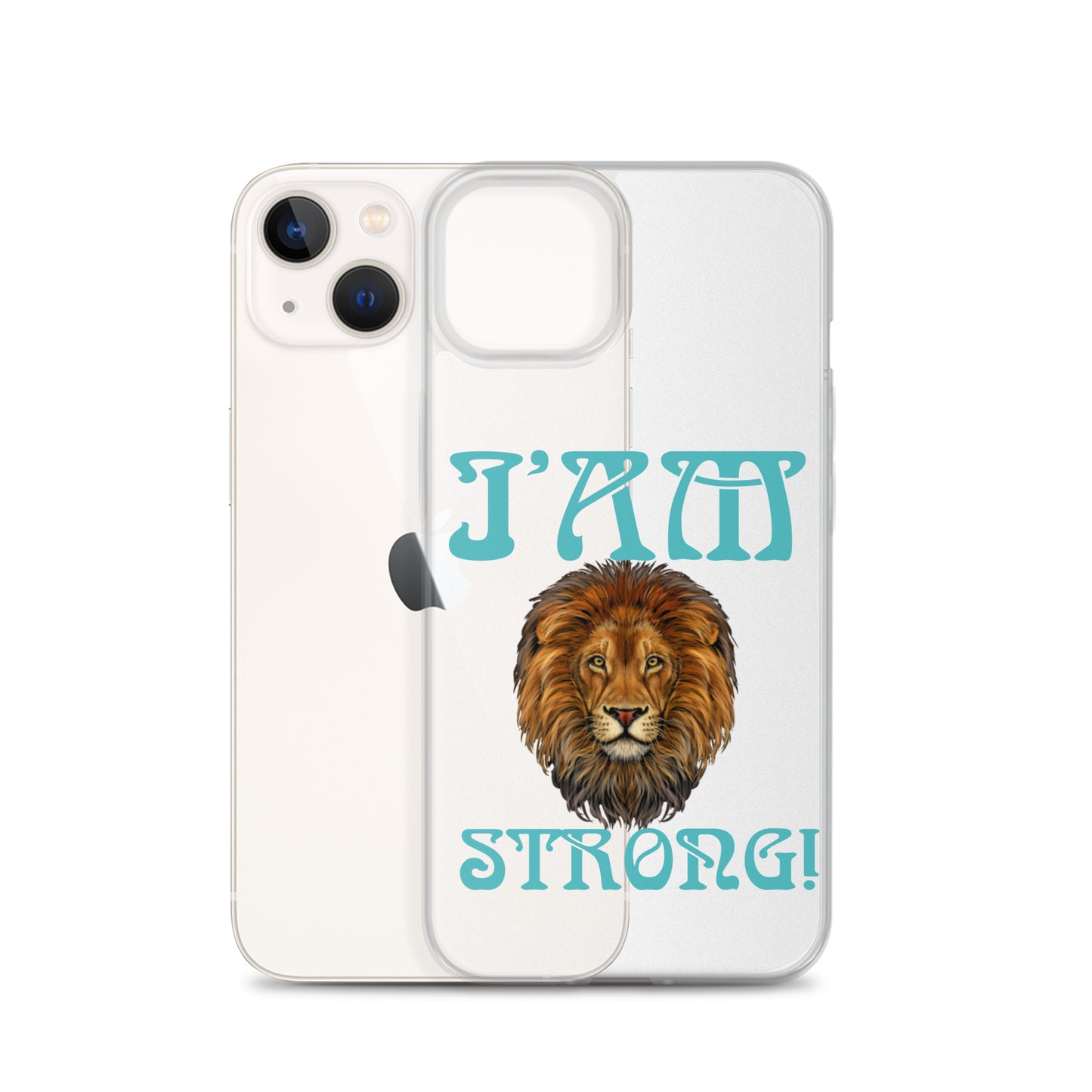 “I’AM STRONG!”Clear Case for iPhone® W/Mint Font