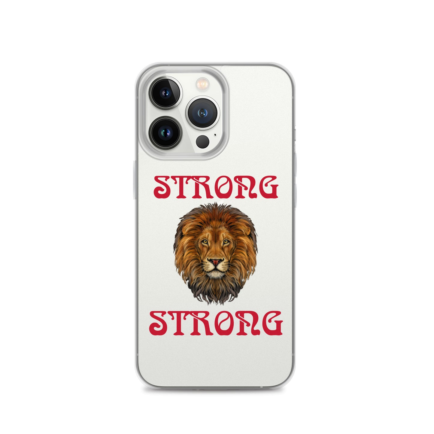 “STRONG”Clear Case for iPhone® W/Red Font