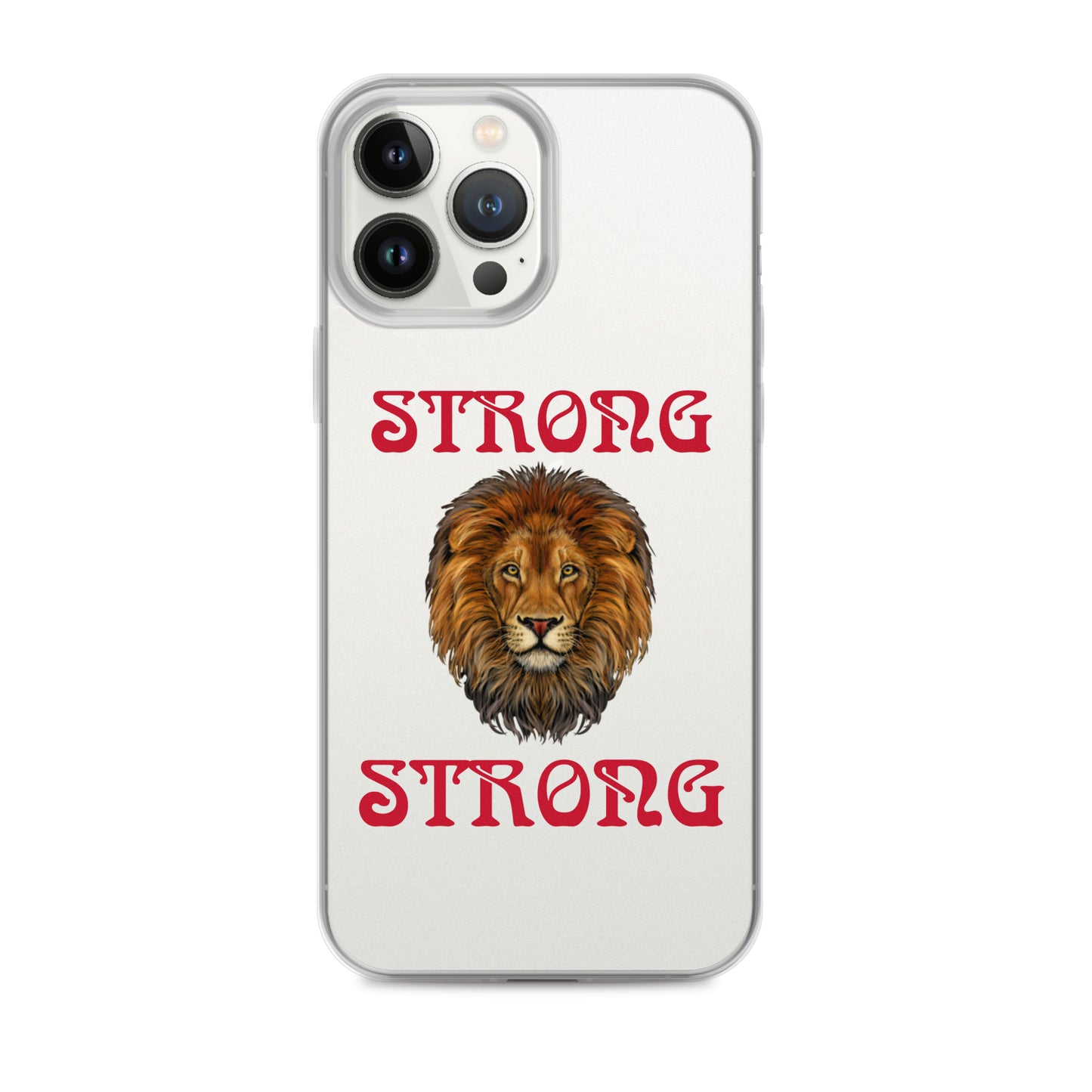 “STRONG”Clear Case for iPhone® W/Red Font