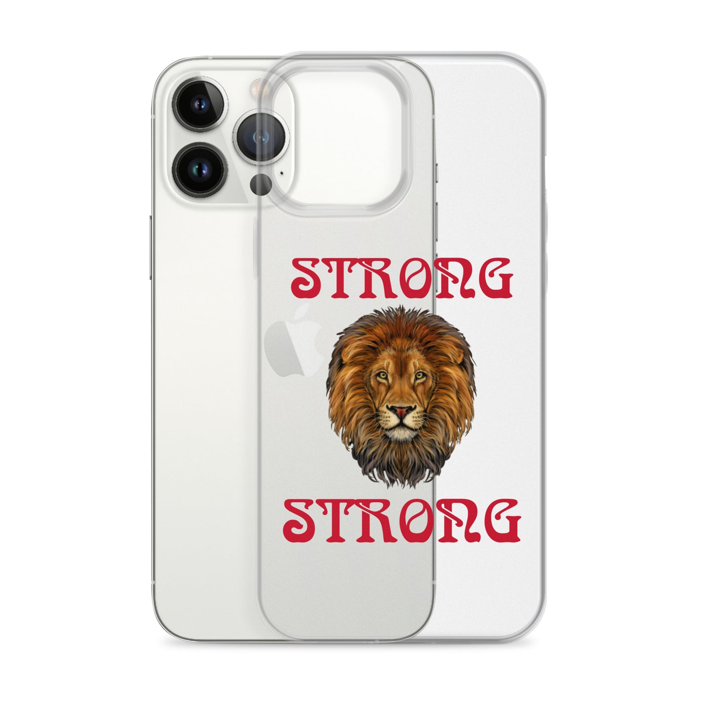 “STRONG”Clear Case for iPhone® W/Red Font