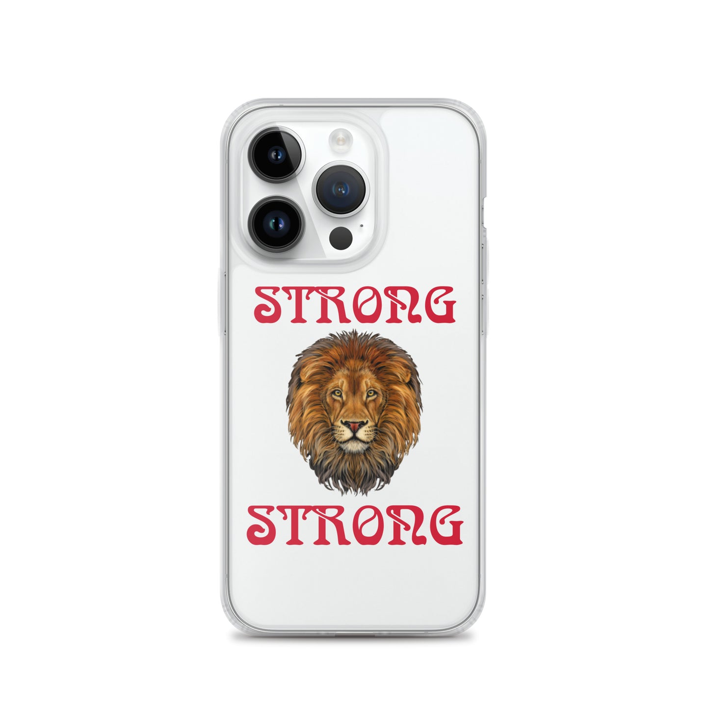 “STRONG”Clear Case for iPhone® W/Red Font