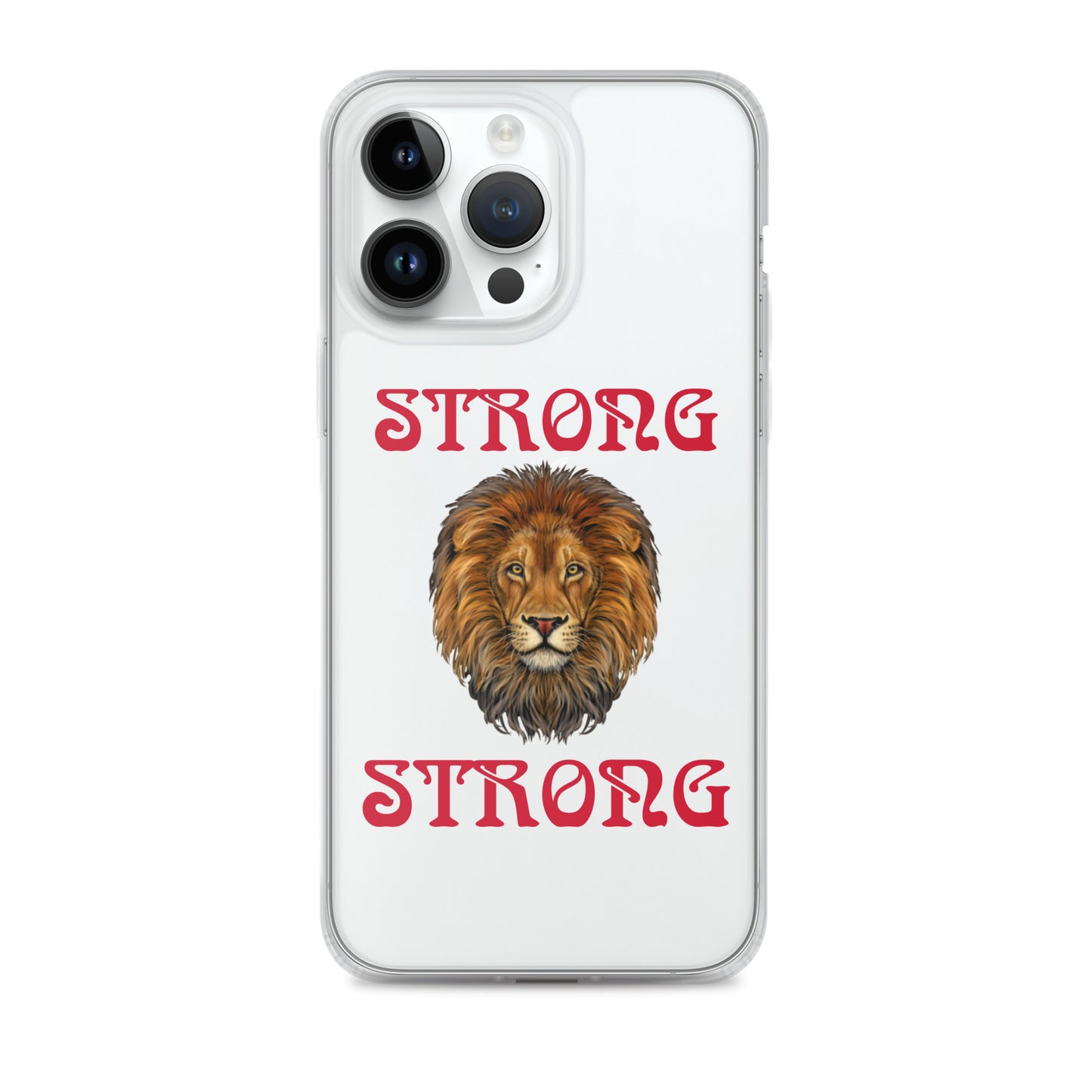 “STRONG”Clear Case for iPhone® W/Red Font