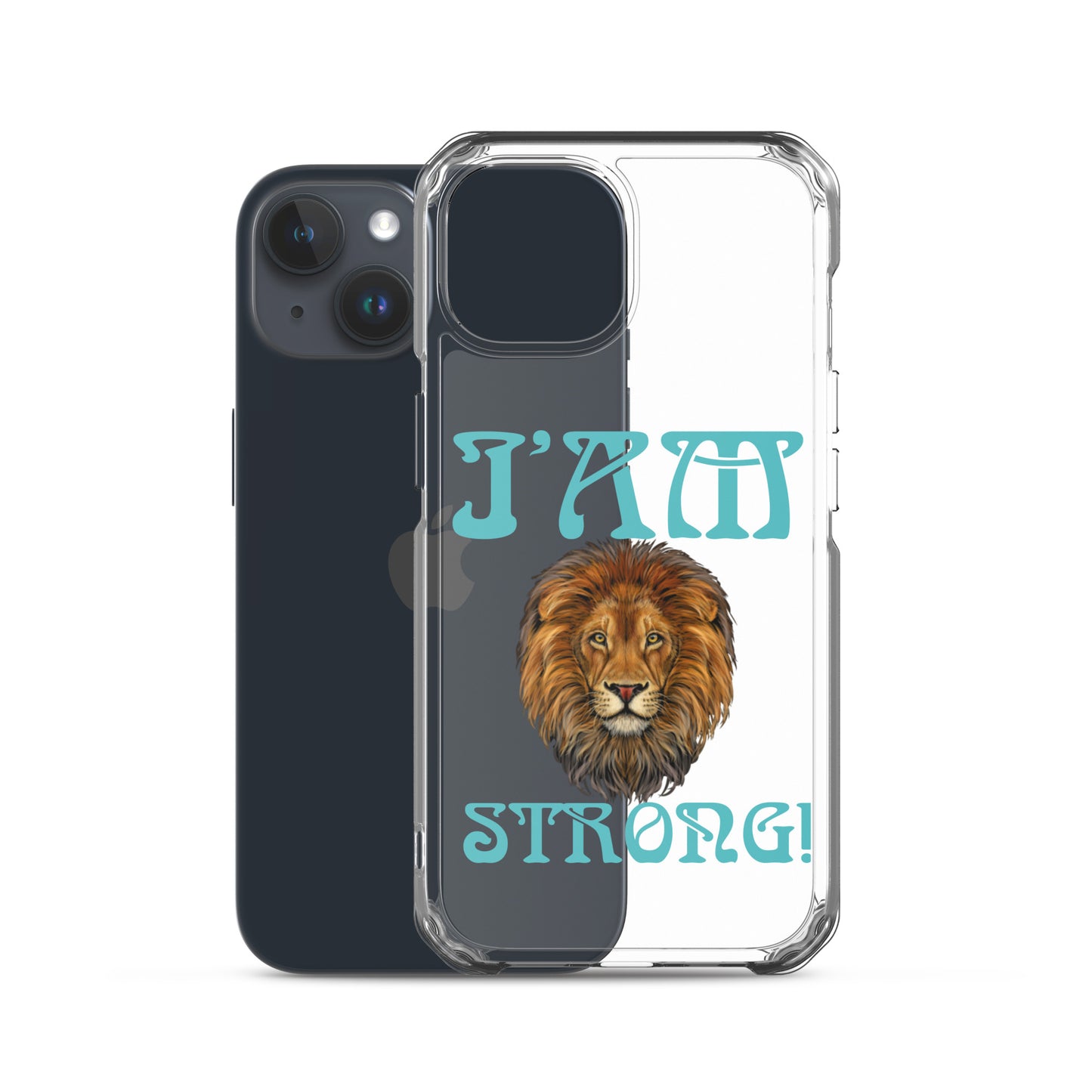 “I’AM STRONG!”Clear Case for iPhone® W/Mint Font