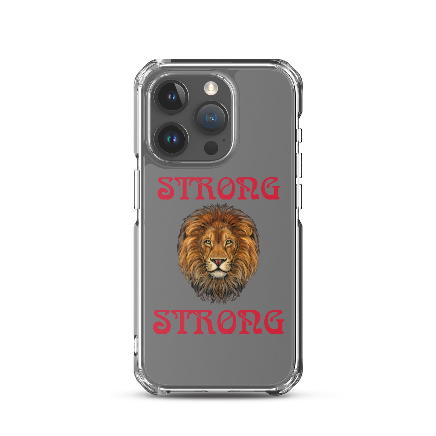 “STRONG”Clear Case for iPhone® W/Red Font