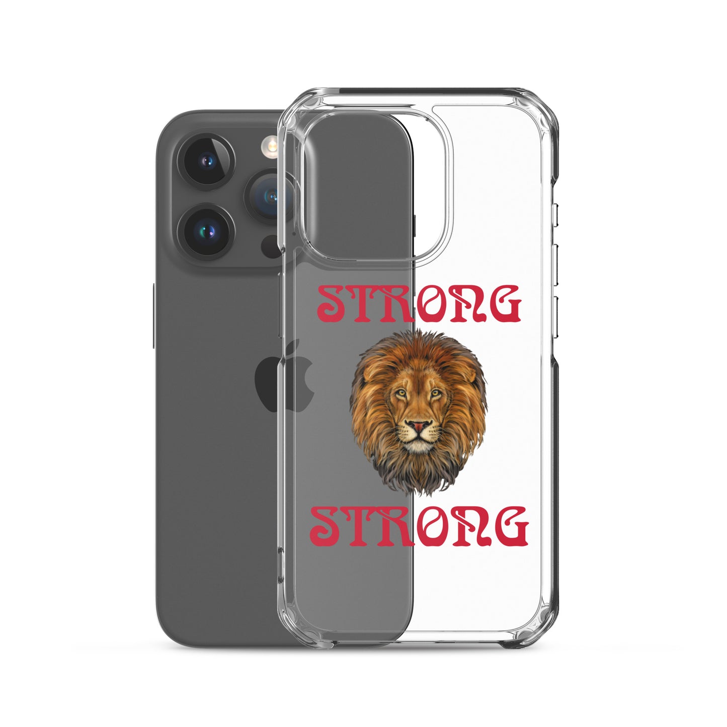 “STRONG”Clear Case for iPhone® W/Red Font