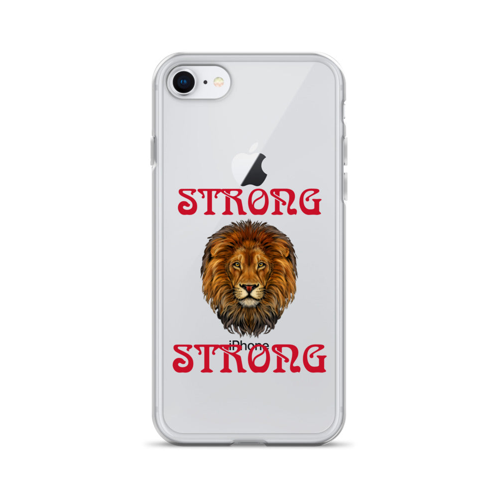 “STRONG”Clear Case for iPhone® W/Red Font