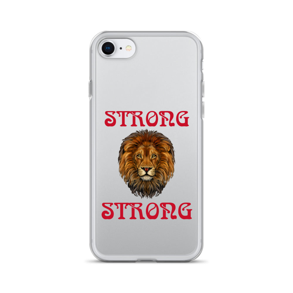 “STRONG”Clear Case for iPhone® W/Red Font