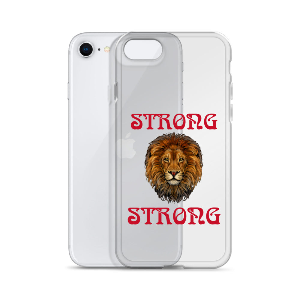 “STRONG”Clear Case for iPhone® W/Red Font