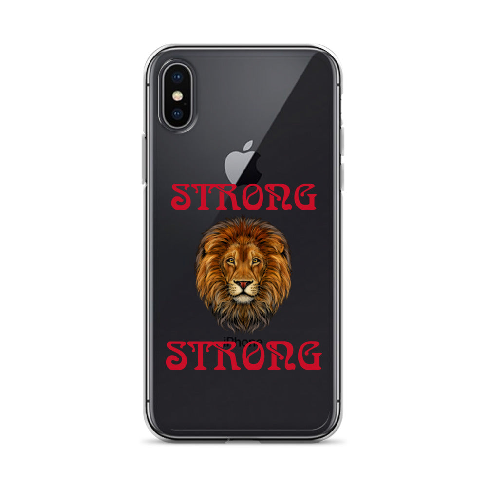 “STRONG”Clear Case for iPhone® W/Red Font