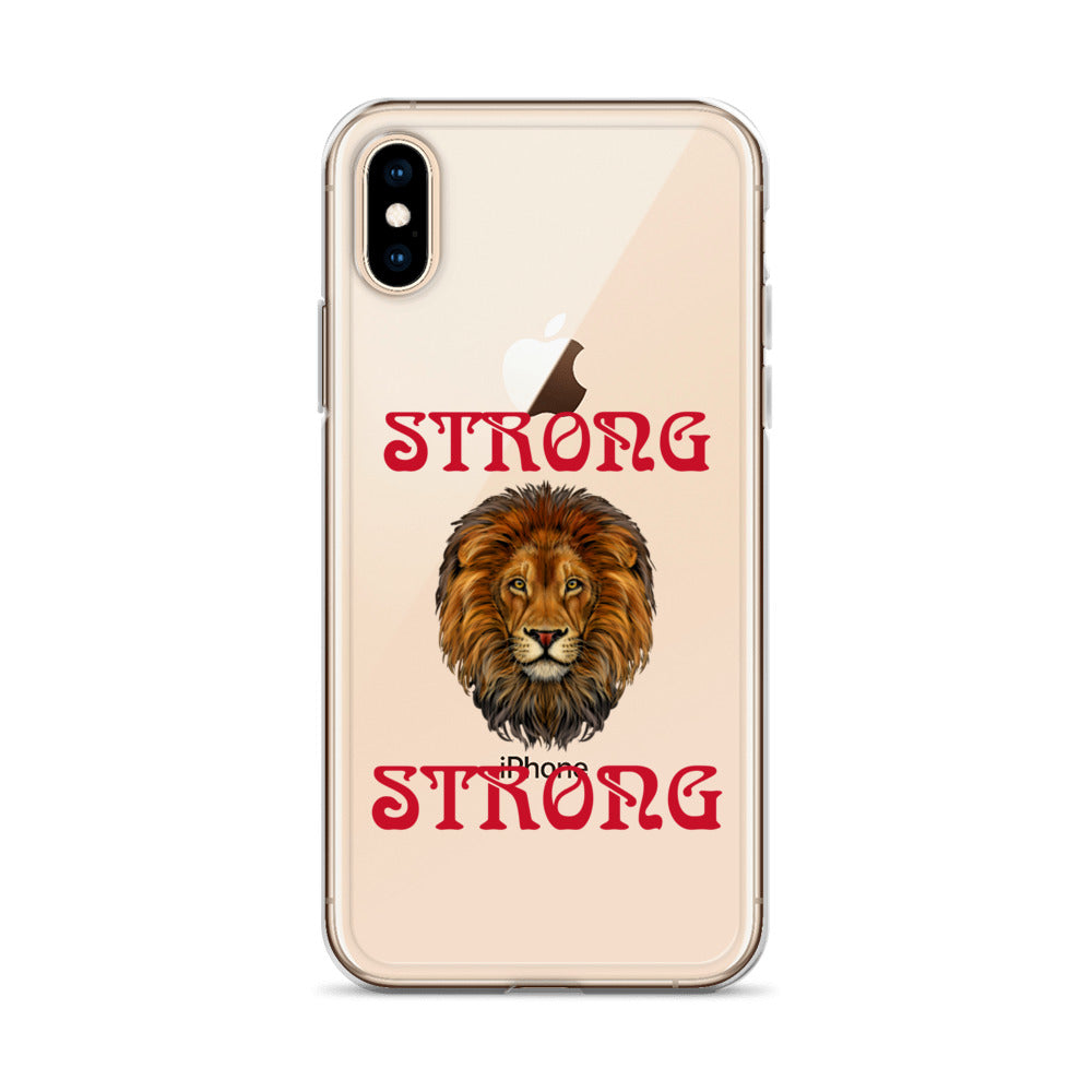 “STRONG”Clear Case for iPhone® W/Red Font
