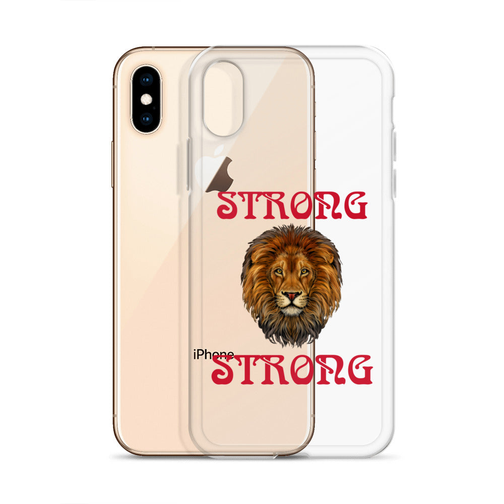 “STRONG”Clear Case for iPhone® W/Red Font