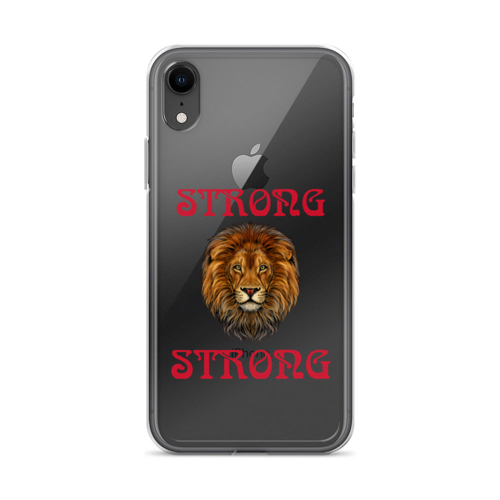 “STRONG”Clear Case for iPhone® W/Red Font