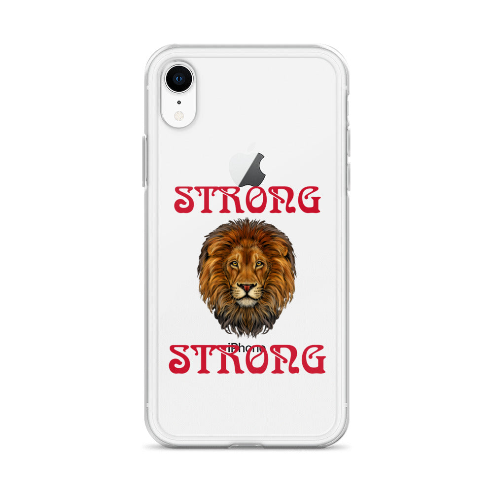 “STRONG”Clear Case for iPhone® W/Red Font