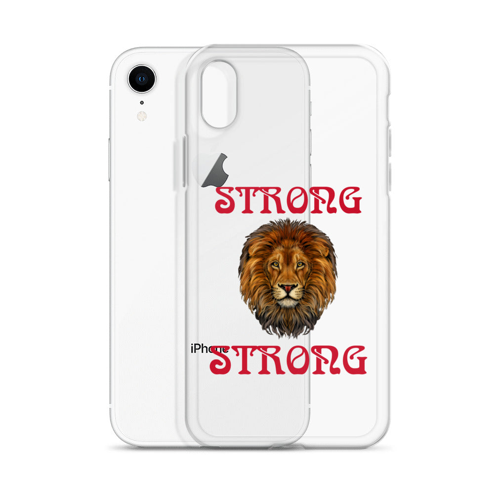 “STRONG”Clear Case for iPhone® W/Red Font