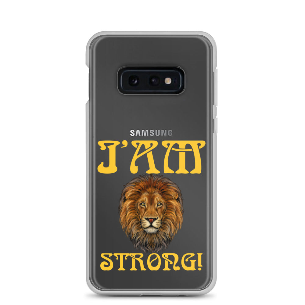 “I’AM STRONG!”Clear Case for Samsung® W/Yellow Font