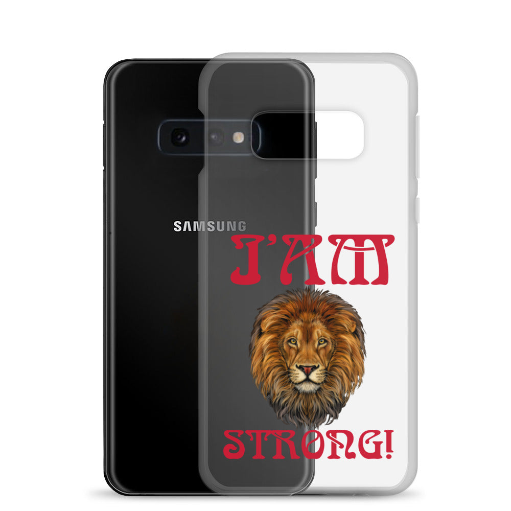 “I’AM STRONG!”Clear Case for Samsung® W/Red Font