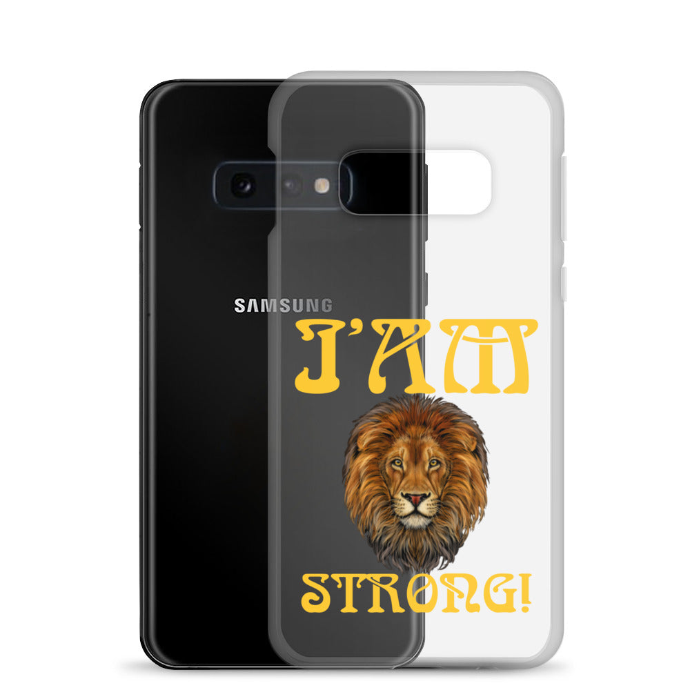 “I’AM STRONG!”Clear Case for Samsung® W/Yellow Font