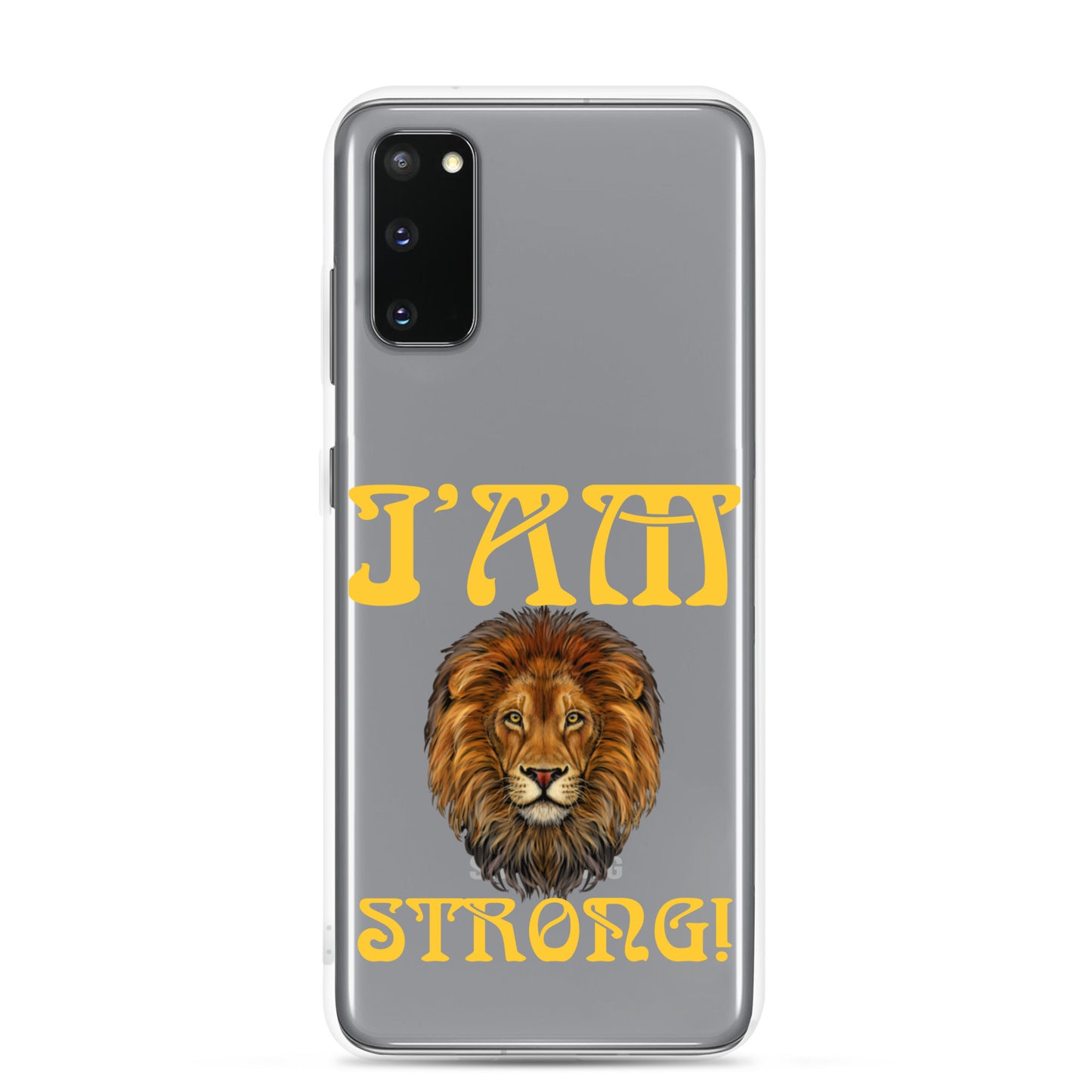 “I’AM STRONG!”Clear Case for Samsung® W/Yellow Font