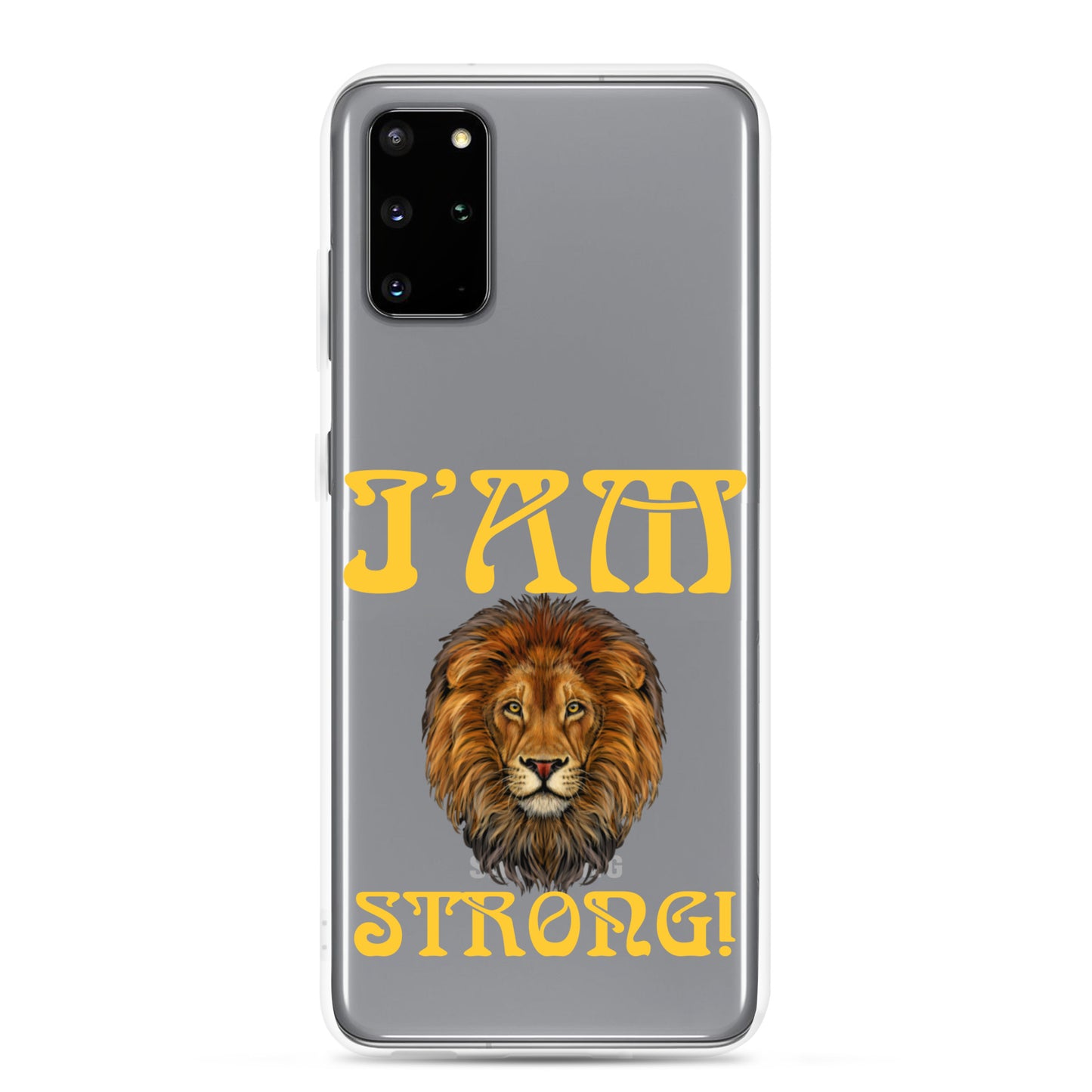 “I’AM STRONG!”Clear Case for Samsung® W/Yellow Font