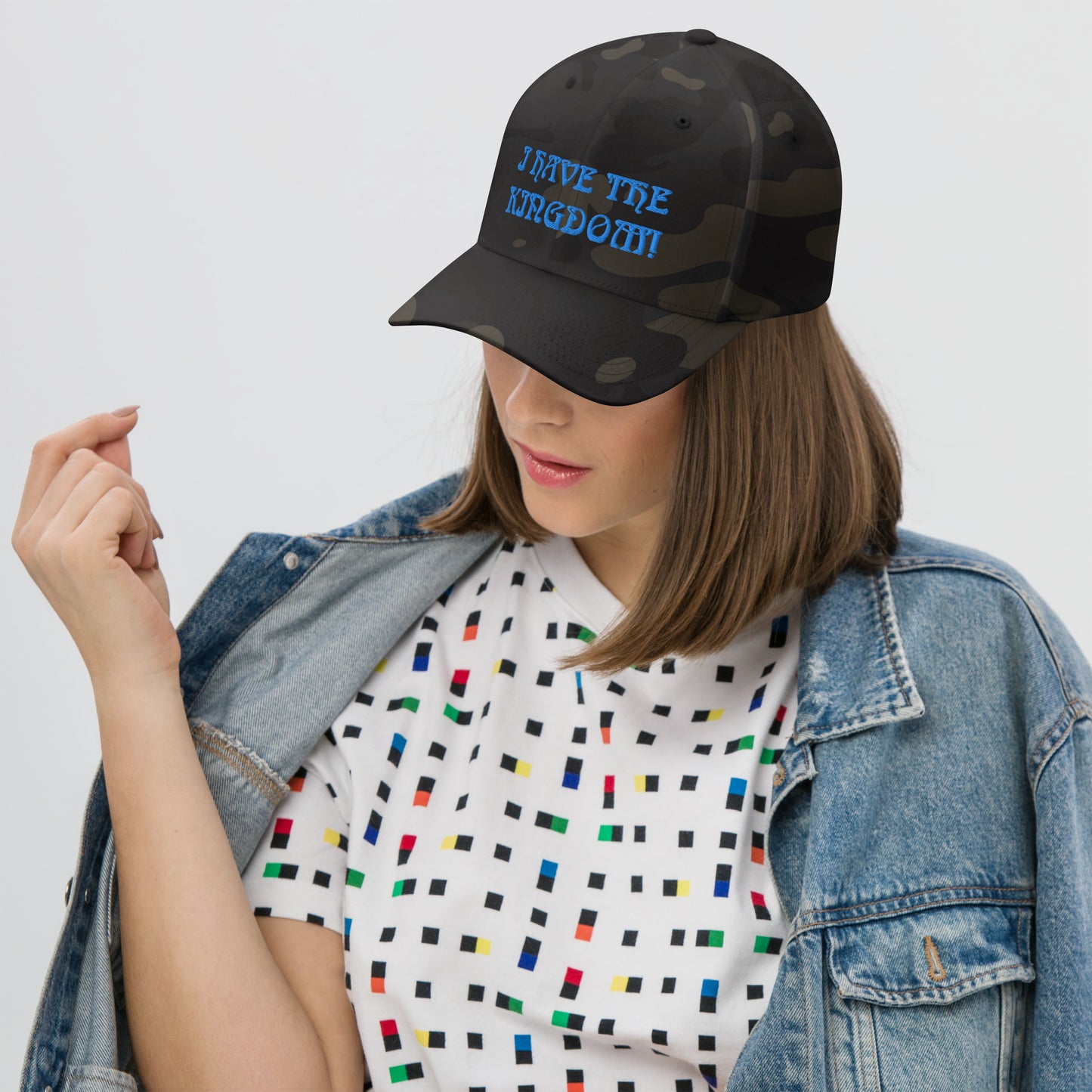 “I HAVE THE KINGDOM!"Structured Twill Cap W/SkyBlue Font
