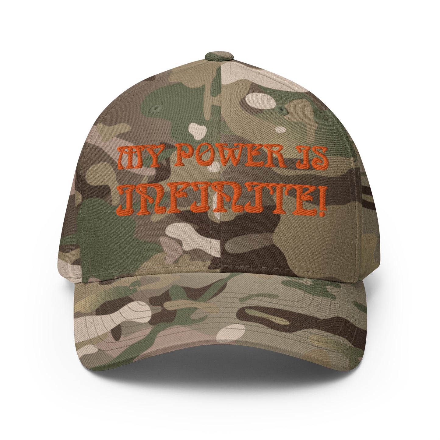 “MY POWER IS INFINITE!”Structured Twill Cap W/Orange Font